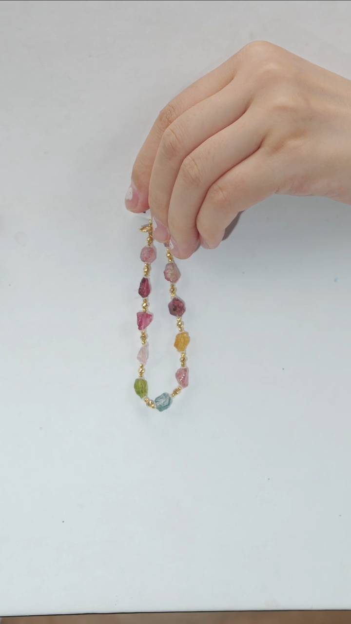 手链18K金镶嵌碧玺手链