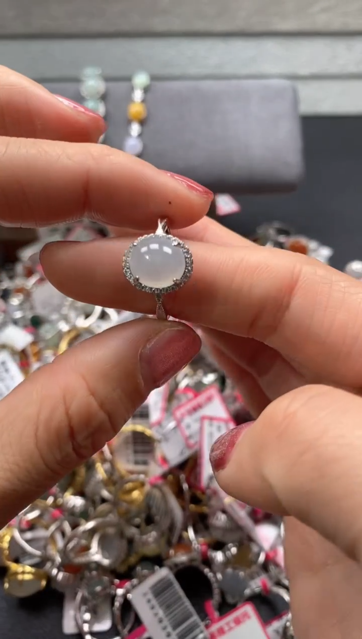 【闪购商品】翡翠戒指银S925镶嵌222222222   2