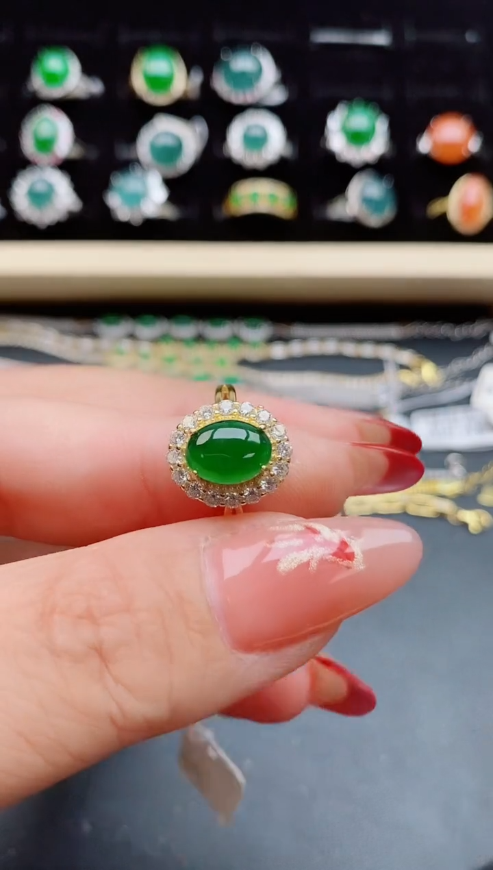 【闪购商品】翡翠戒指银S925镶嵌21321