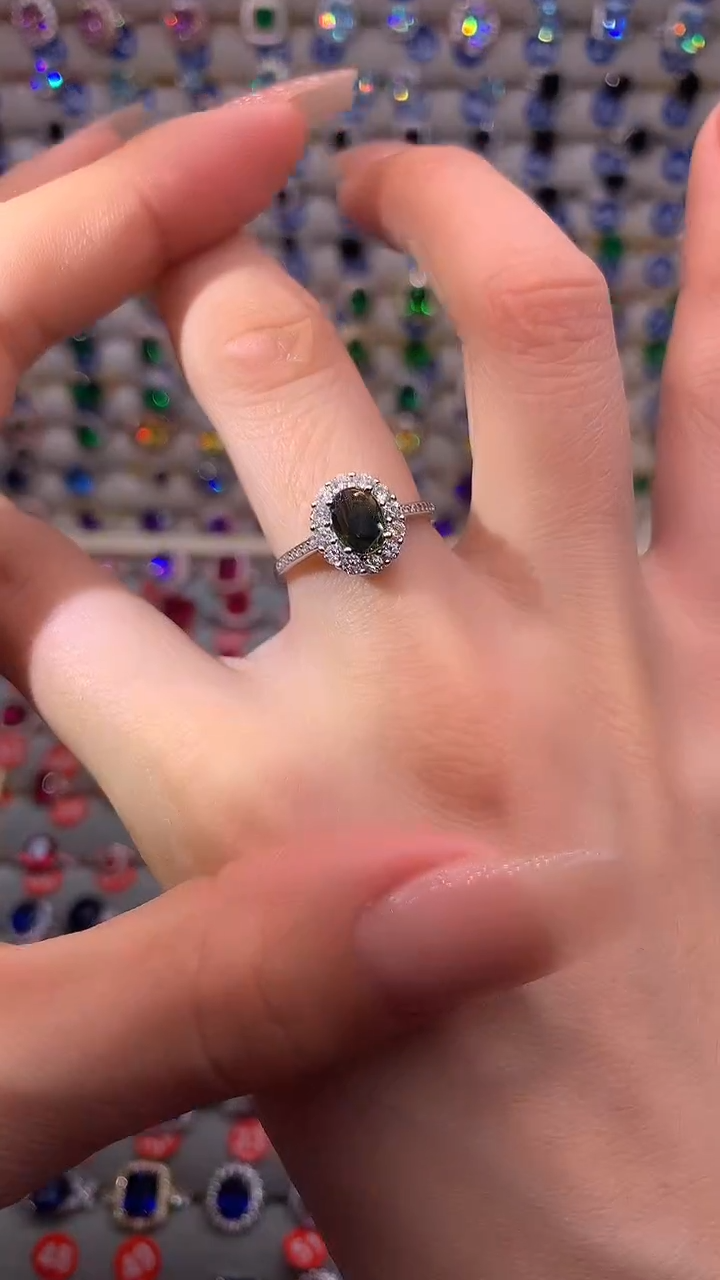 【闪购商品】蓝宝石戒指银S925镶嵌1111