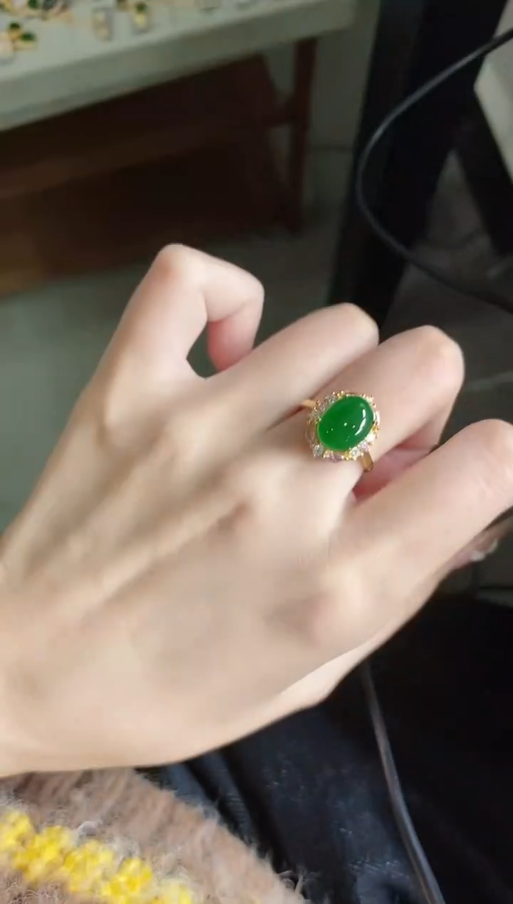 【闪购商品】翡翠戒指银S925镶嵌51151