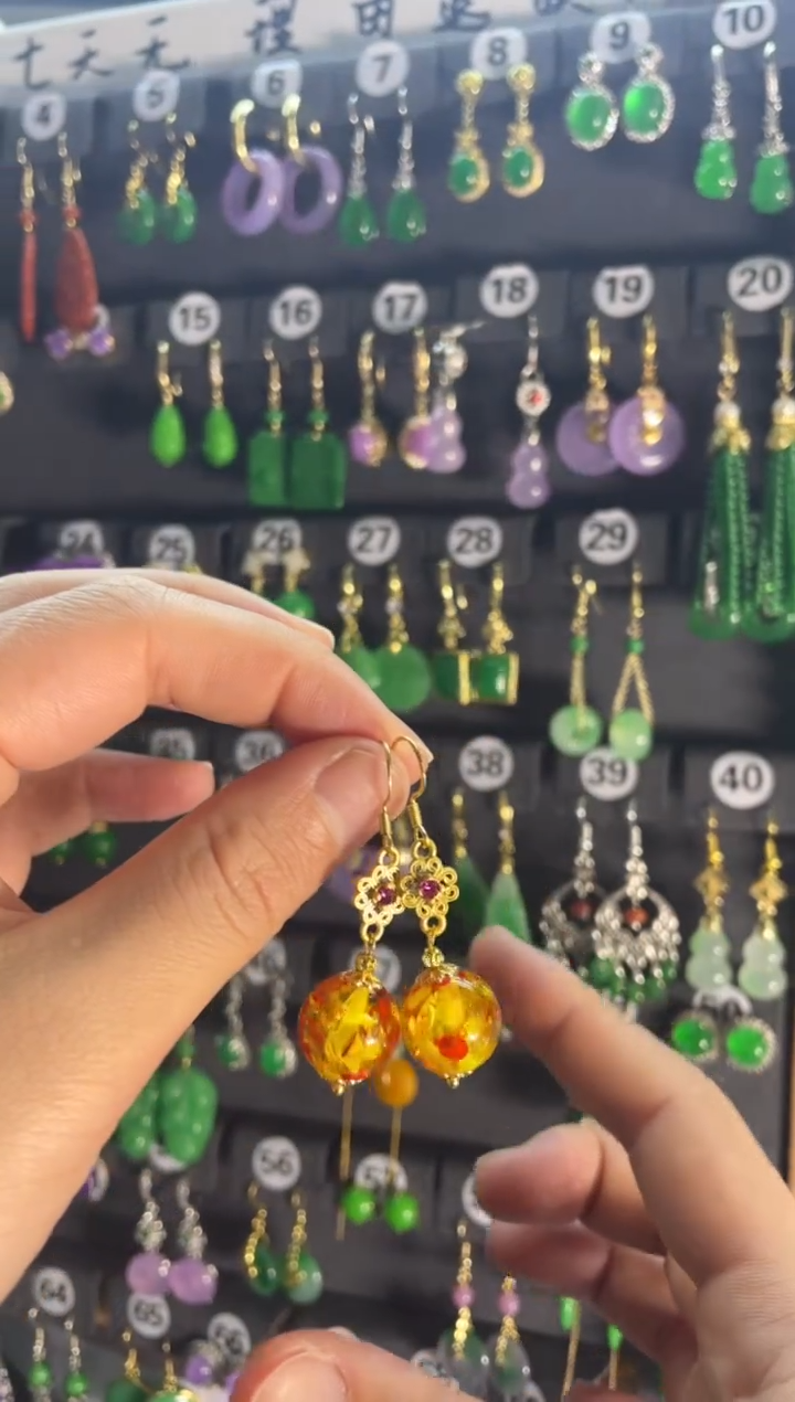 【闪购商品】翡翠耳饰银S925镶嵌374.....