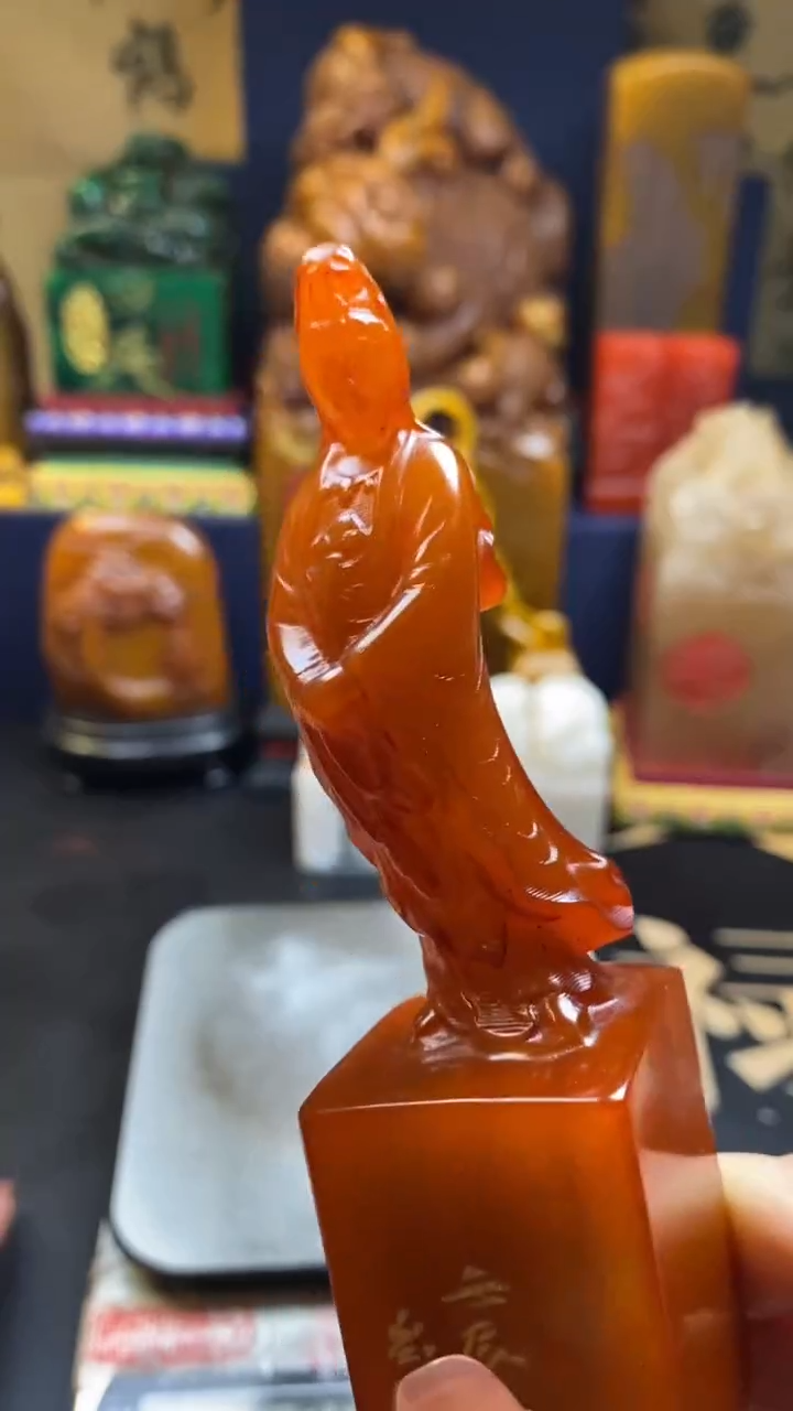 【闪购商品】寿山石印石红田站立观音