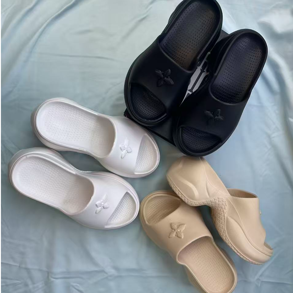 2025新款增高跟厚底拖鞋女士夏季外穿防滑海边沙滩女士保暖棉拖鞋