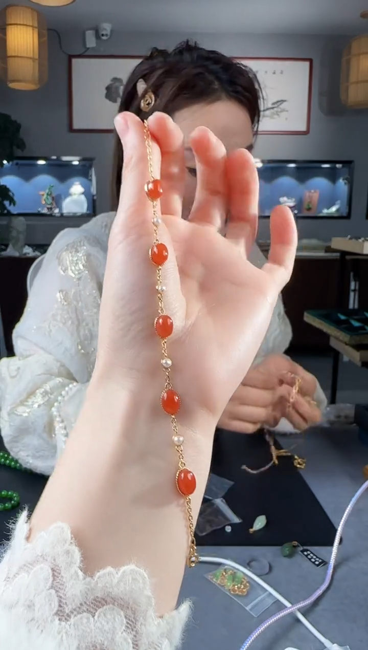 【闪购商品】南红玛瑙手链银S925镶嵌1