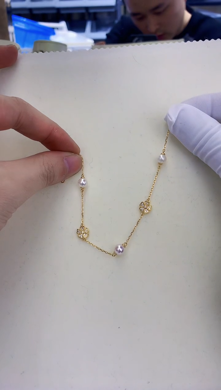 银S925镶嵌饰品海水珍珠设计款手链