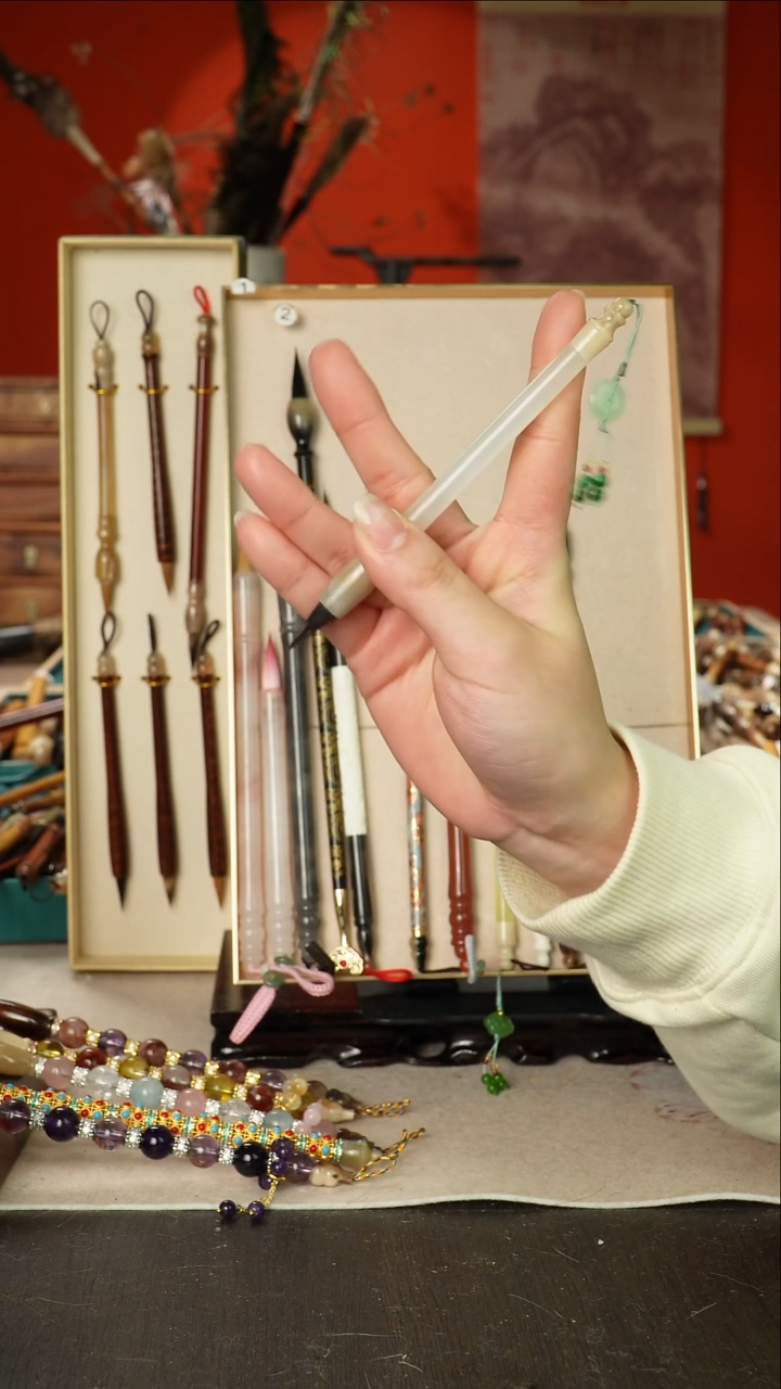 313号闪孤品高货毛笔链接 清水试笔 蘸墨不退