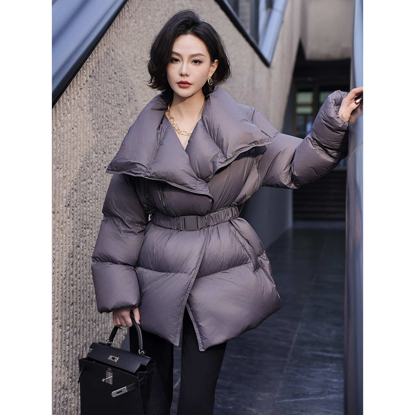 Tyike【轻量随行】轻暖不臃肿白鸭绒系腰羽绒服抗造通勤休闲百搭冬