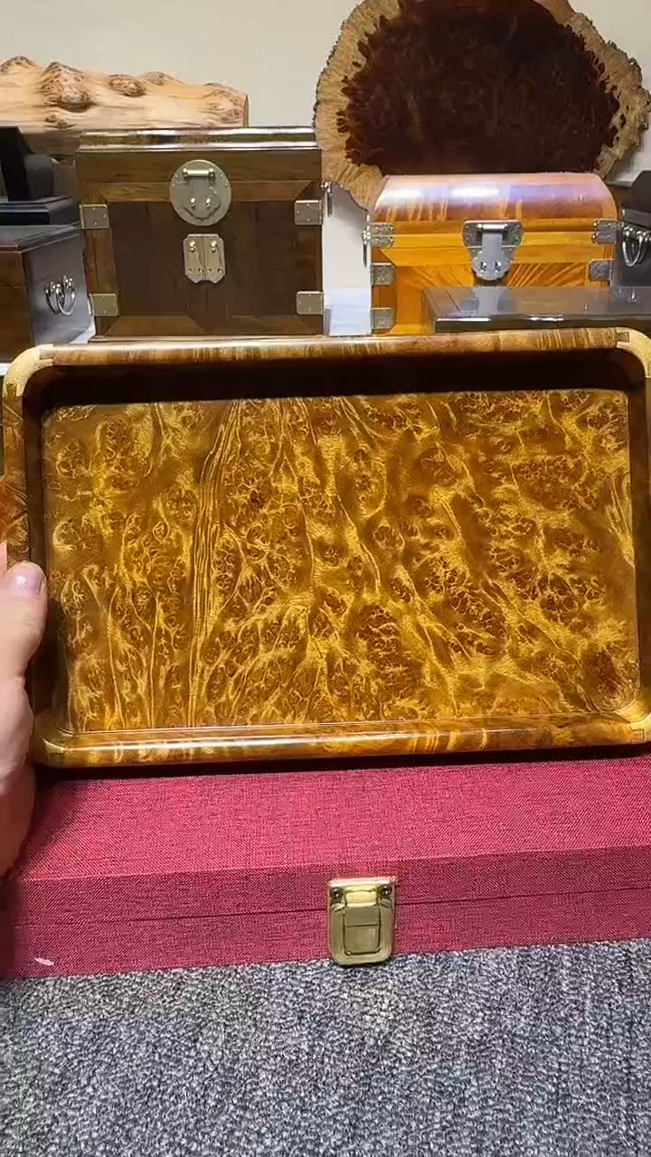 帝王之木：满留疤文承盘 长27宽17高3cm