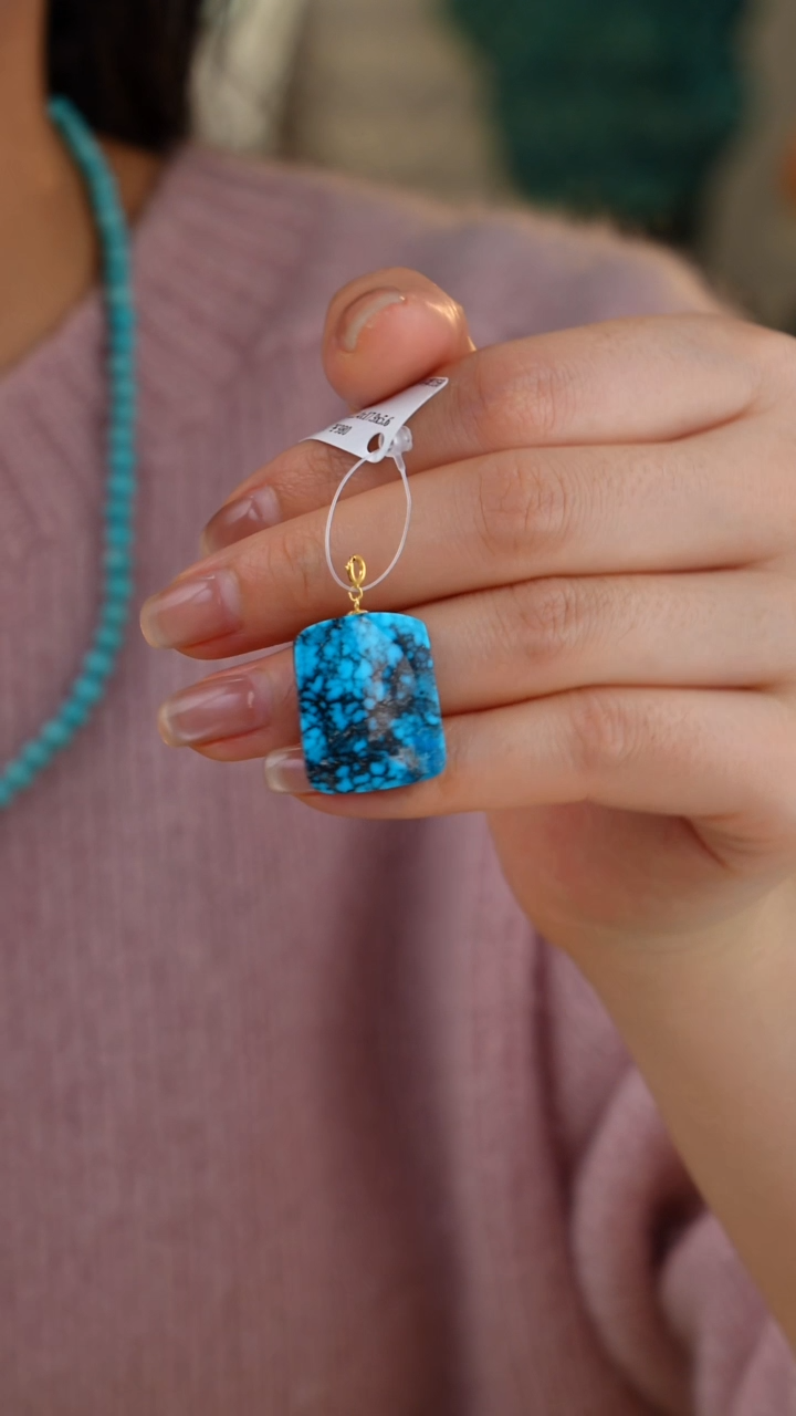 【闪购商品】绿松石吊坠(不含链)18K金镶嵌1