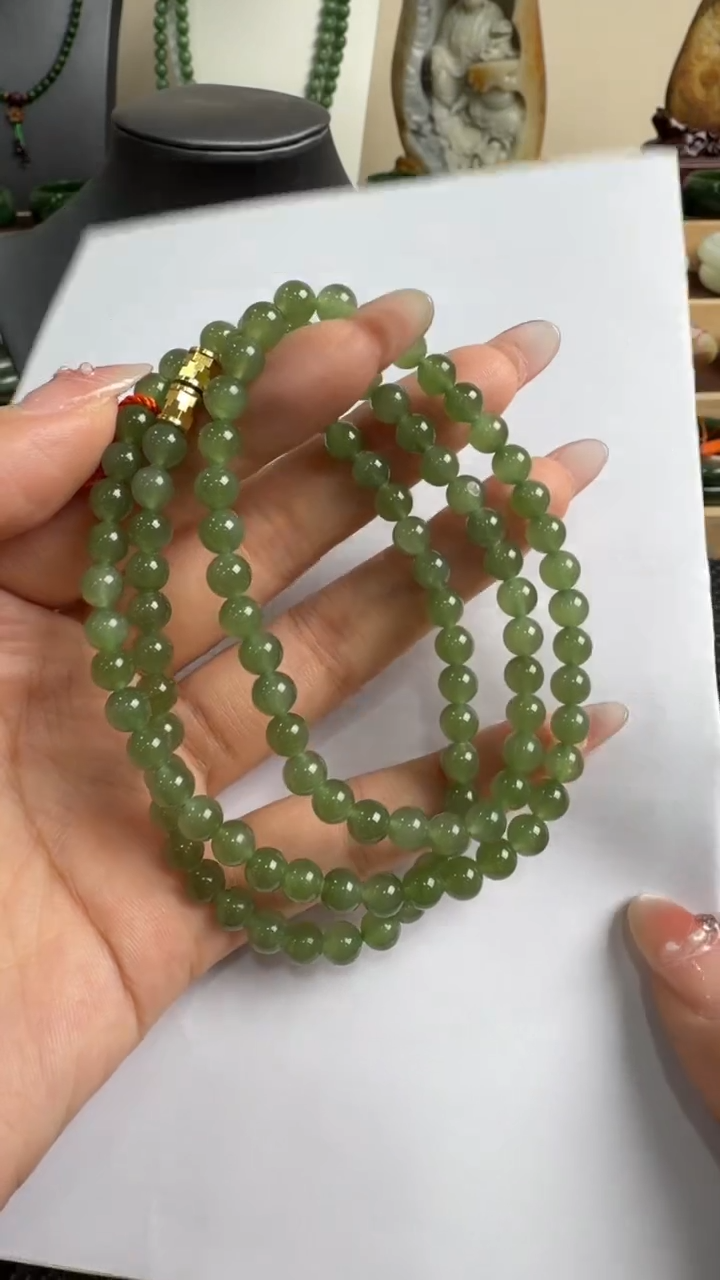 颈饰未镶嵌和田玉项链6mm