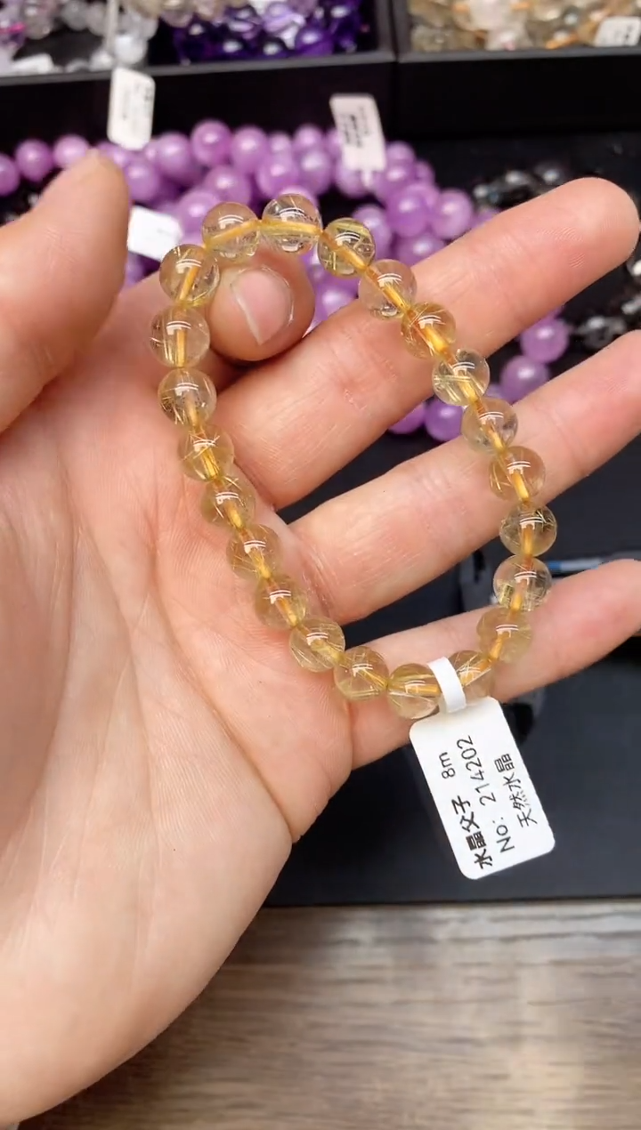 【闪购商品】水晶手链未镶嵌b140 金发8mm+