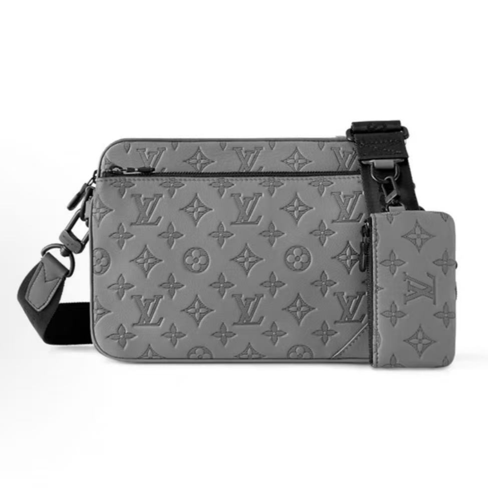 99新 LouisVuitton/路易威登 Lv枪灰色三合一斜跨包/C98