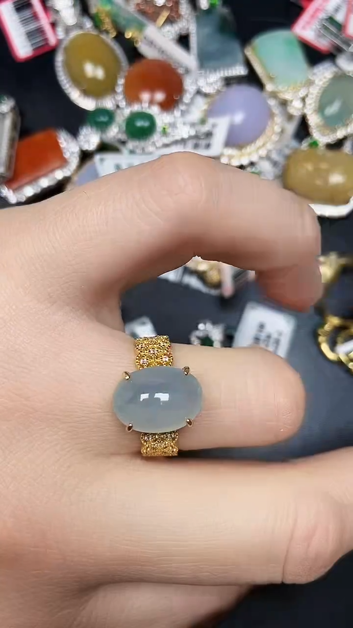 银S925镶嵌戒指翡翠1420