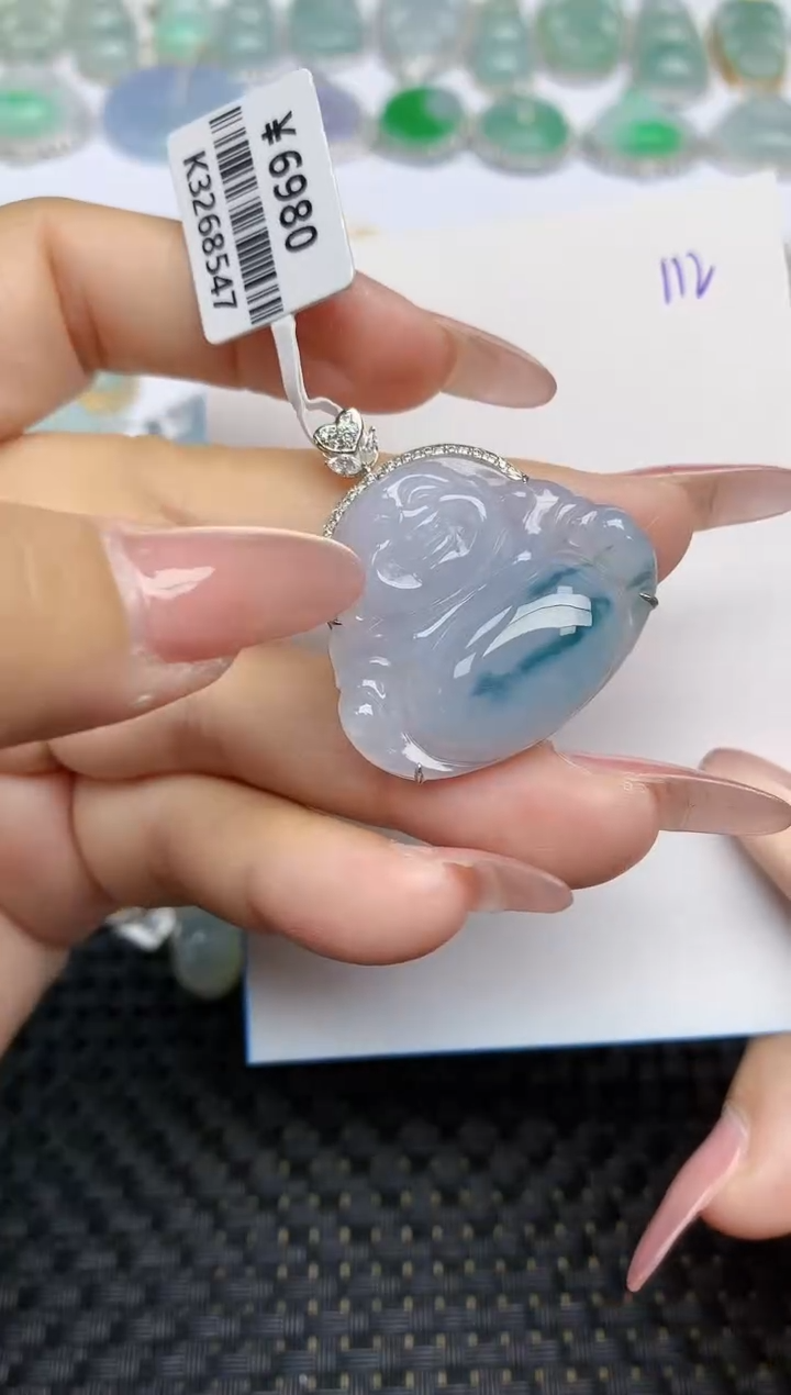 【闪购商品】翡翠颈饰18K金镶嵌天然A货翡翠 112