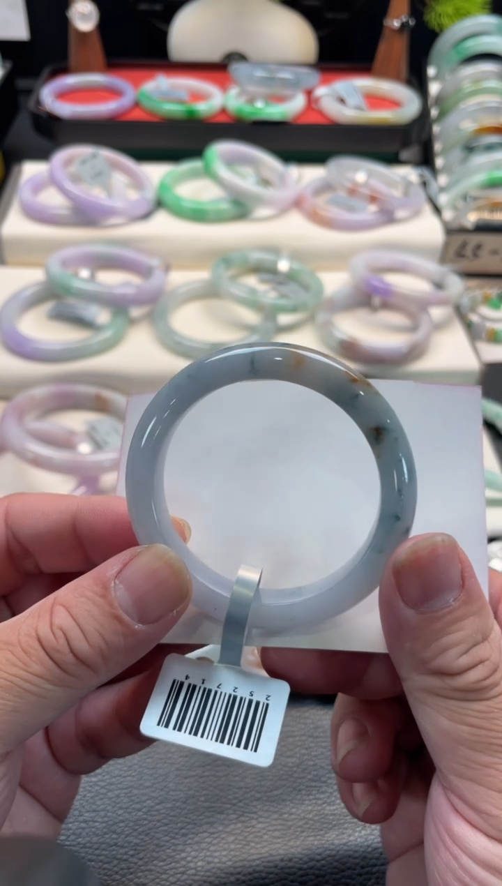 未镶嵌手镯翡翠102号链接 51正圈 有纹裂