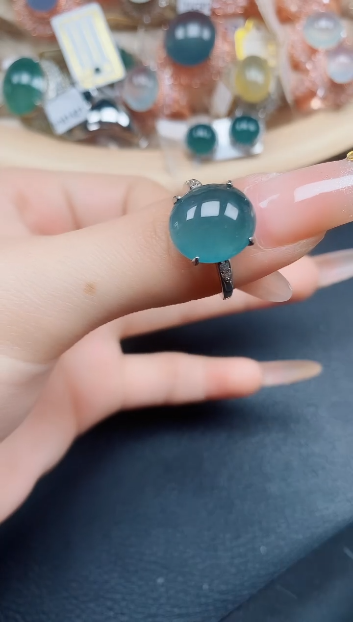 【闪购商品】翡翠戒指银S925镶嵌翡翠