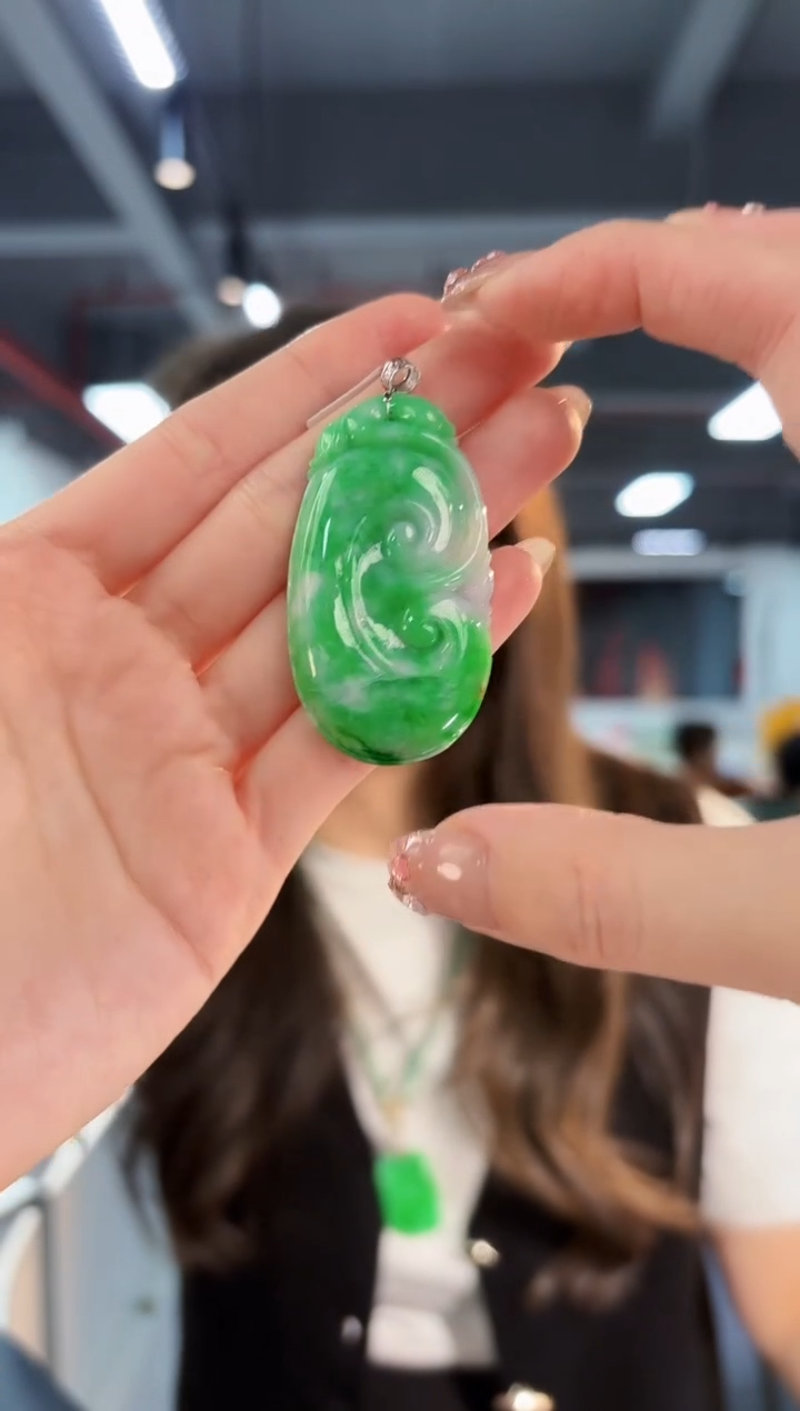 【闪购商品】翡翠颈饰18K金镶嵌缅料A货/支持复检/一件