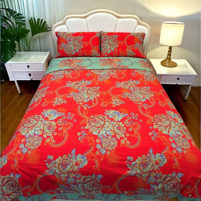 轻奢复古双层纱四件套--富贵春