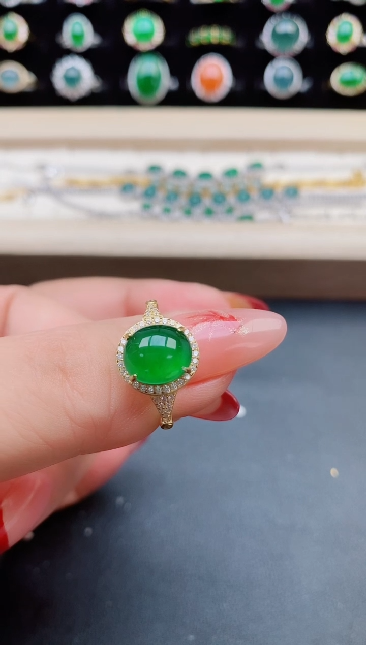 【闪购商品】翡翠戒指银S925镶嵌0855050