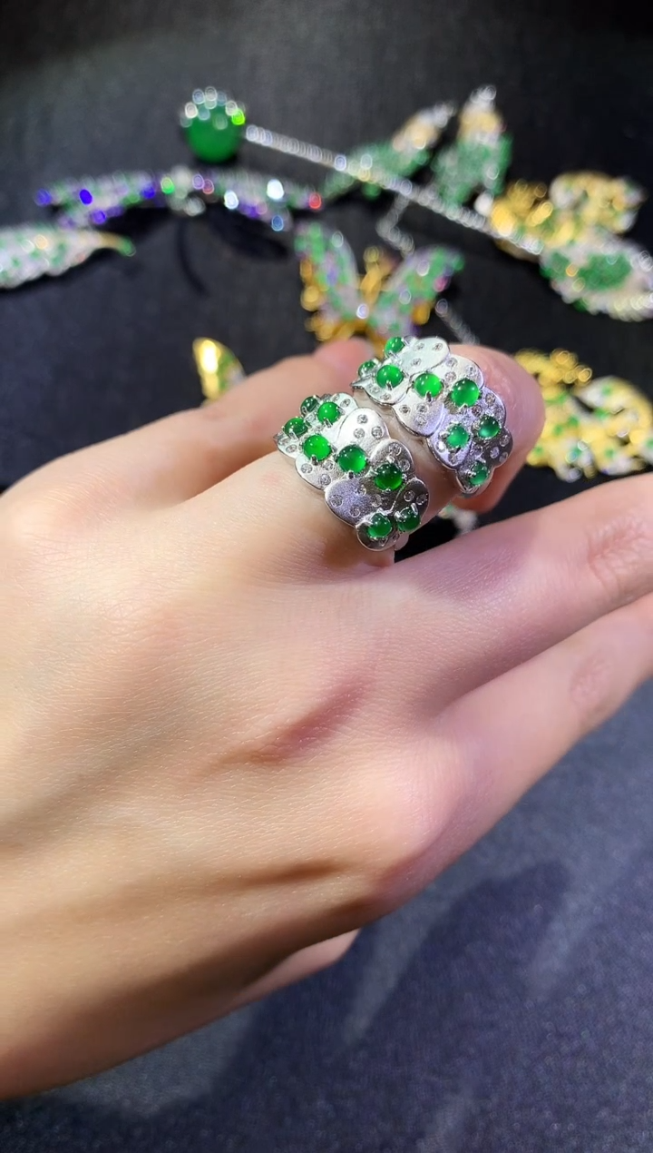 【闪购商品】翡翠戒指银S925镶嵌227戒指（多样性发货一件