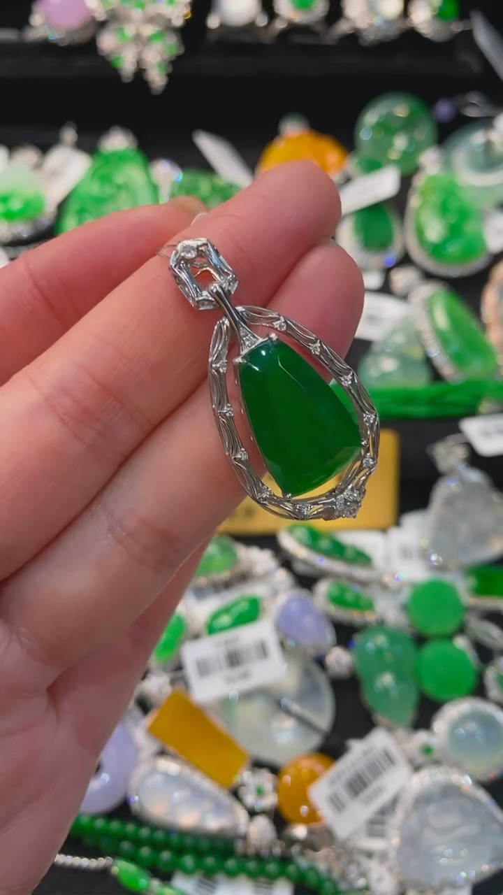 【闪购商品】翡翠颈饰未镶嵌无事牌