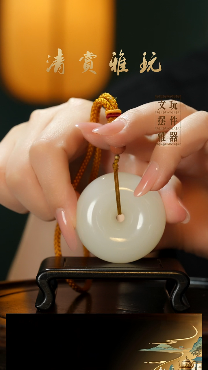 玉《平安扣》手把件摆件