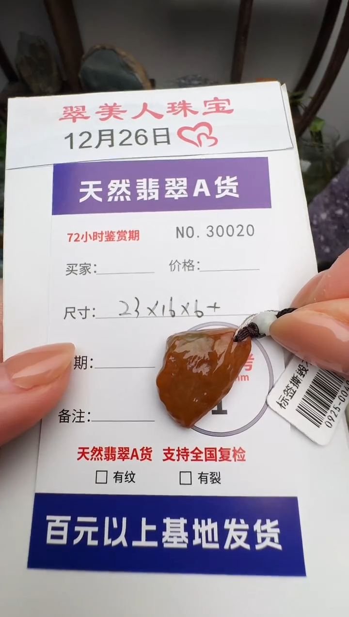 颈饰未镶嵌翡翠原石30020