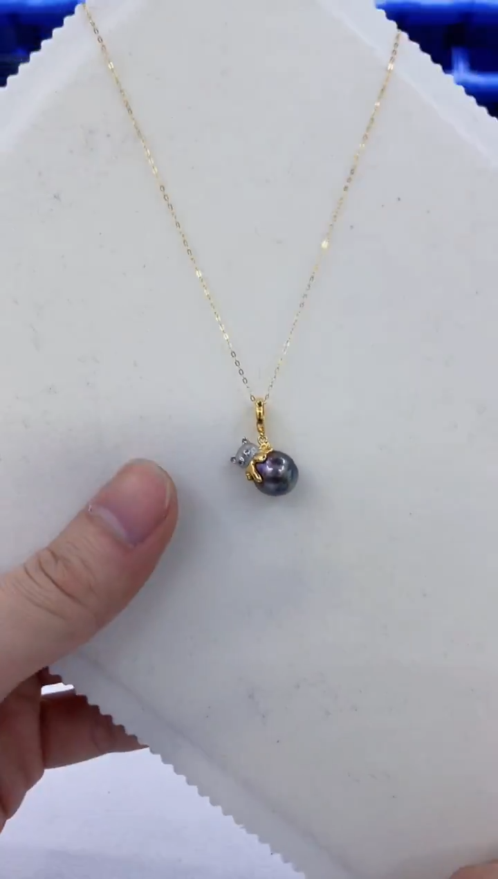 银S925镶嵌颈饰海水珍珠  