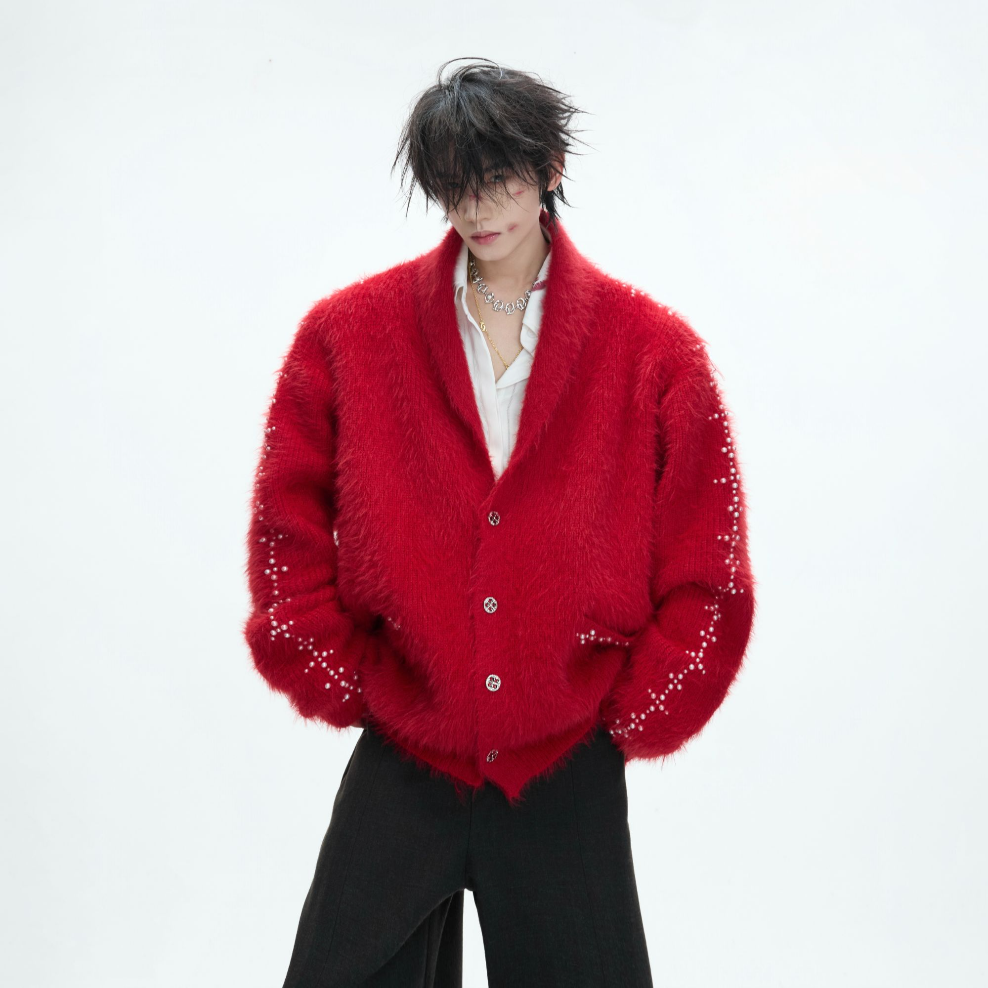 ArguECulturE冬凛絮暖*圣诞系列仿貂毛针织慵懒毛衣保暖加厚毛衫