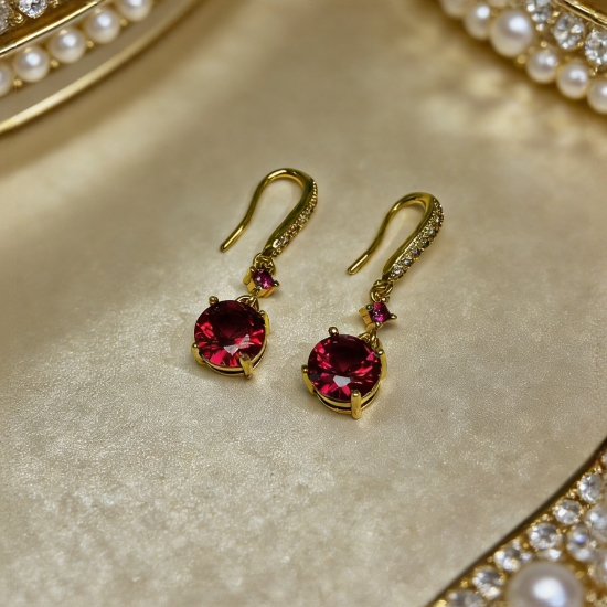 【杜美莎】高订培育红宝石MM247 时尚轻奢高端定制豪镶耳饰
