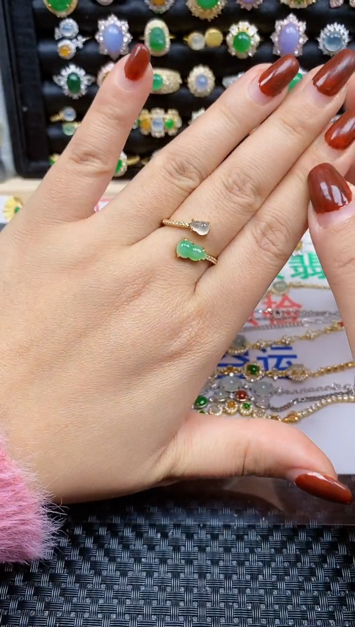 银S925镶嵌戒指翡翠153