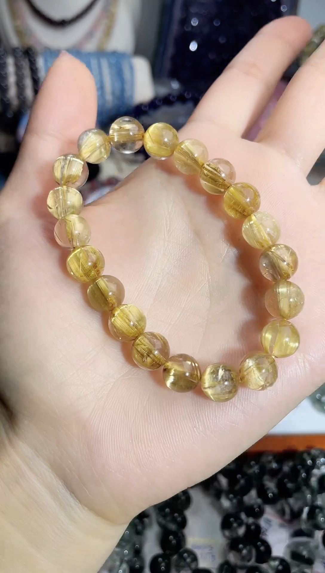 【闪购商品】发晶手链未镶嵌9-10mm天然钛晶手链