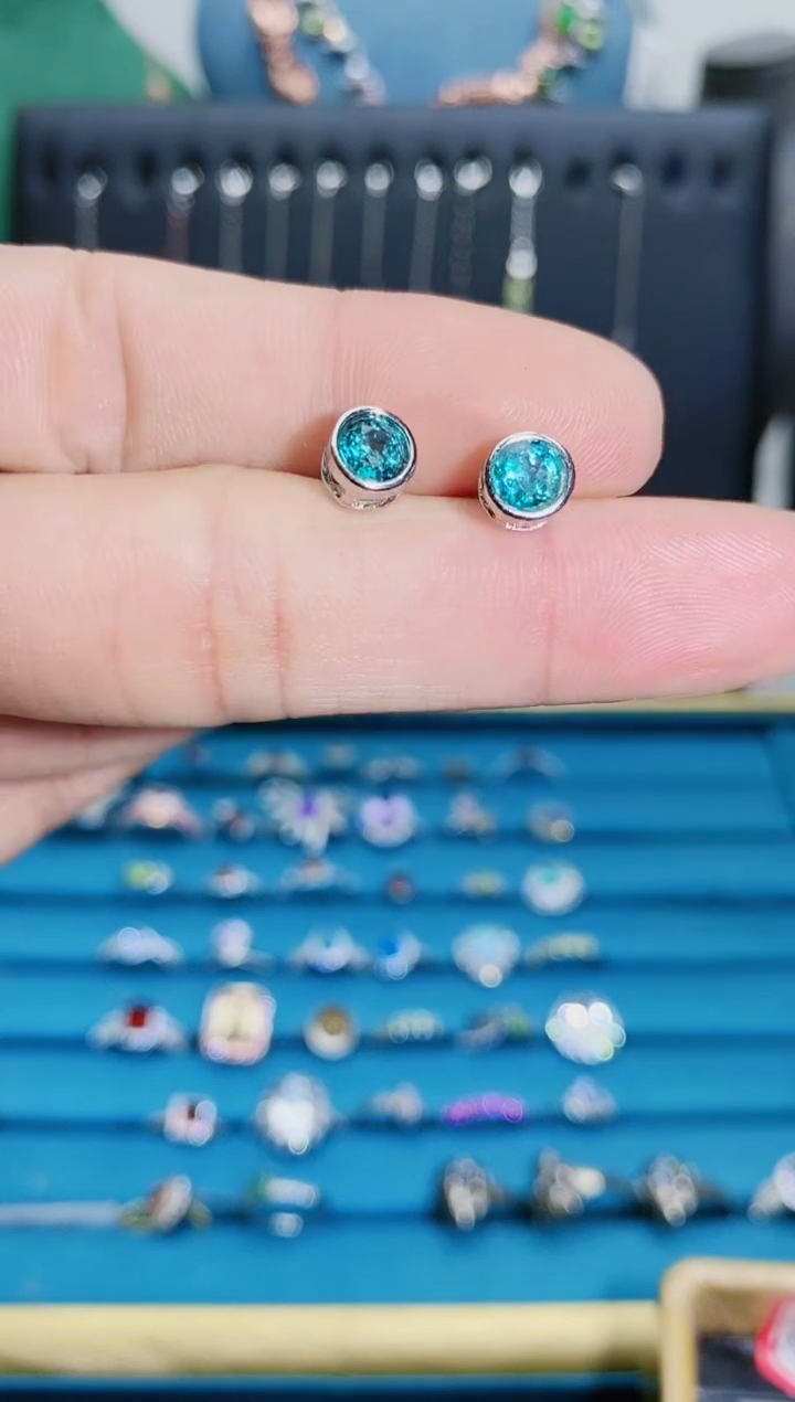 【闪购商品】托帕石耳饰银S925镶嵌1121