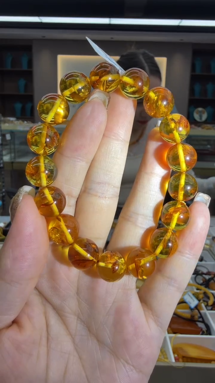 手链琥珀未镶嵌50秒拍号 假一罚三 