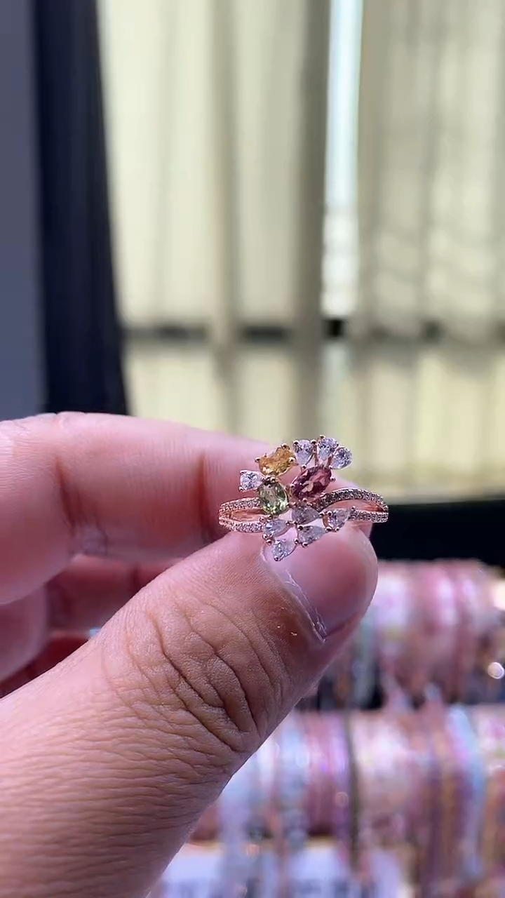 【闪购商品】碧玺戒指银S925镶嵌35434554534534