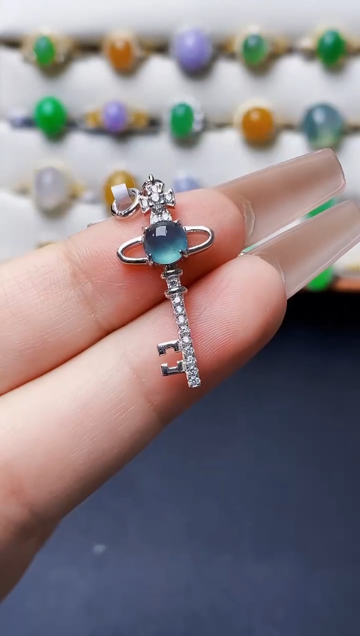 银S925镶嵌戒指翡翠1441