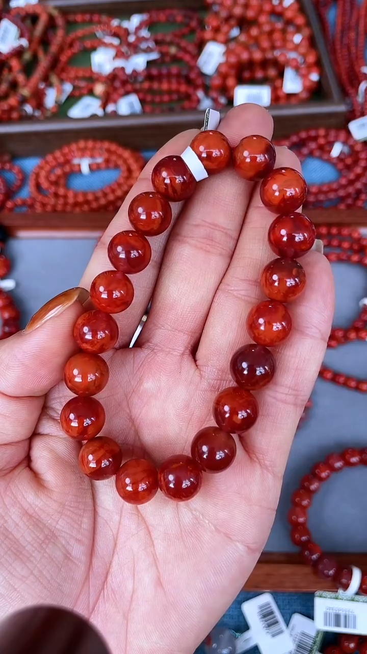 未镶嵌手串南红玛瑙N20凉山瓦西料S级锦妖火焰单圈