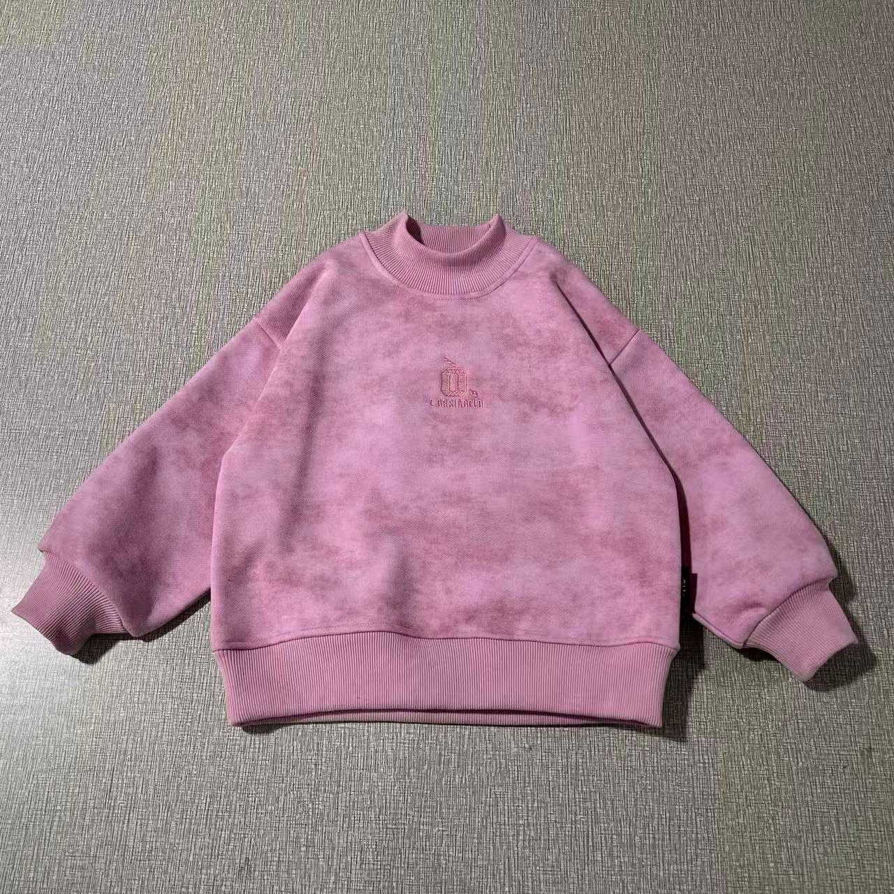 舅舅严选童装冬款加绒韩版时尚百搭休闲儿童圆领套头卫衣B00086