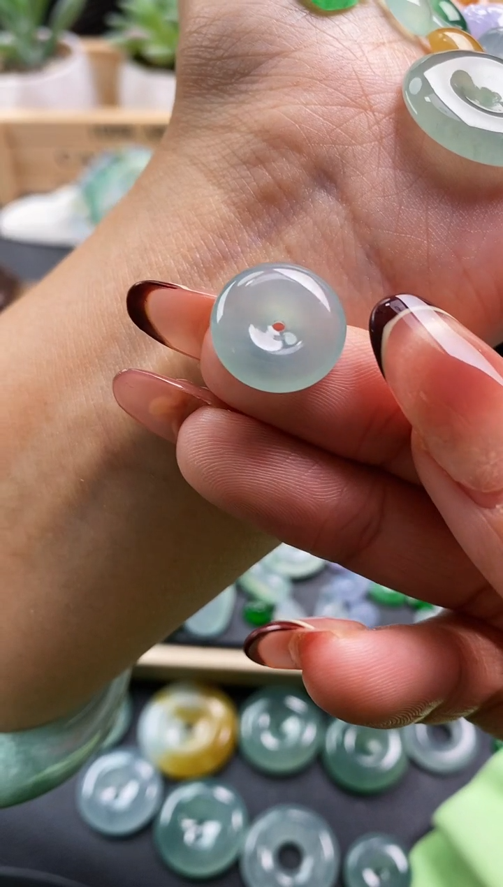 裸石翡翠@**粒平安扣  定向 @梁粒粒