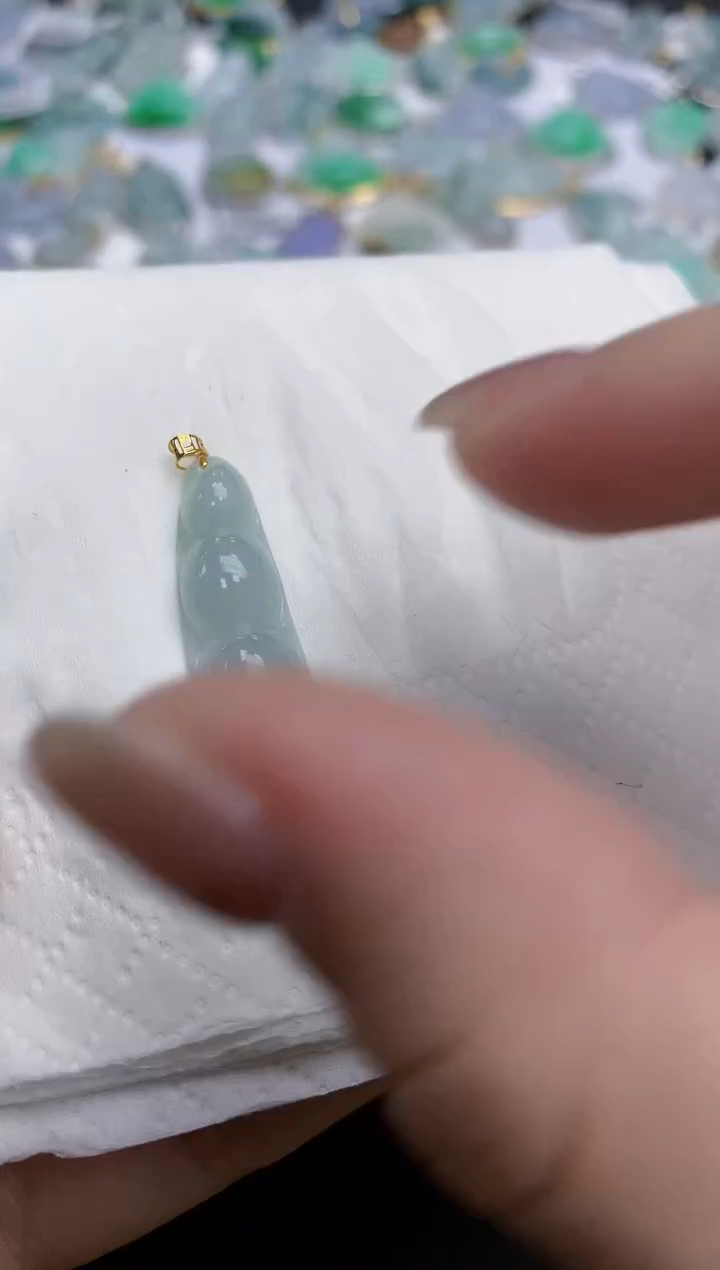 【闪购商品】翡翠颈饰18K金镶嵌天然缅甸翡翠A货