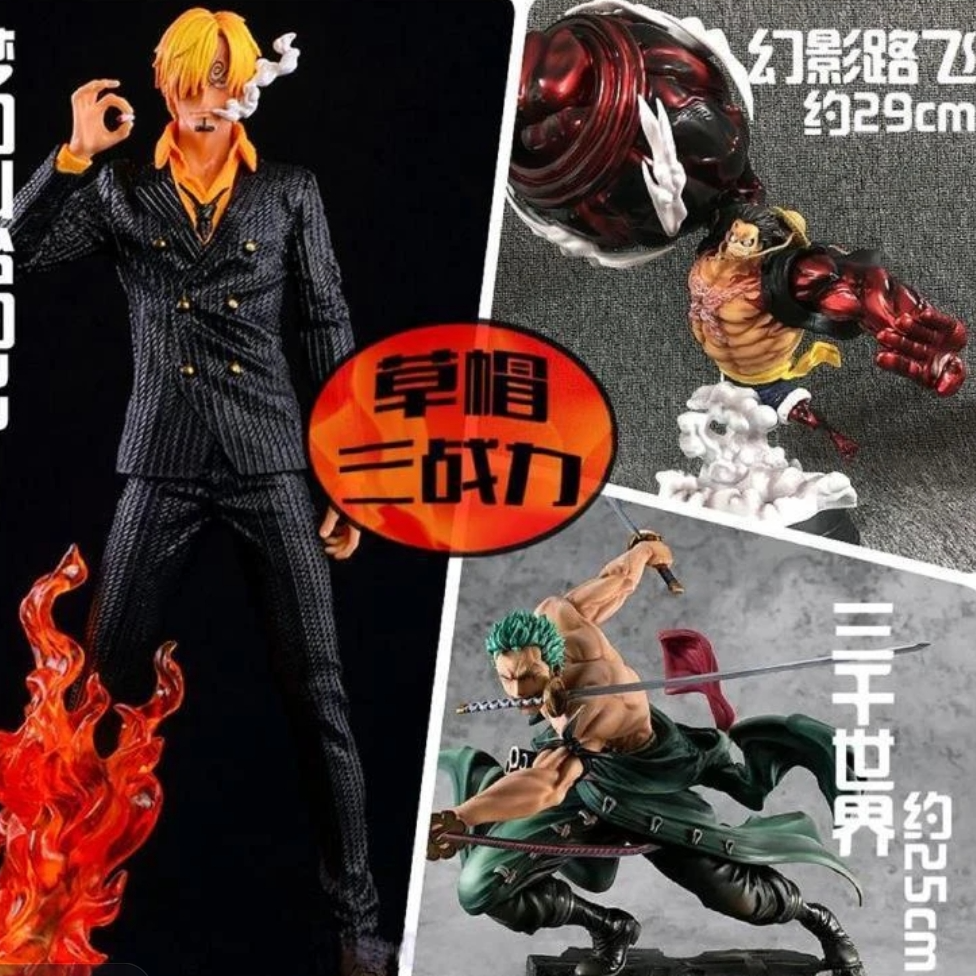 （买赠打包）三战力海贼王神秘幻影山治+炫酷路飞+霸气索隆三千世界