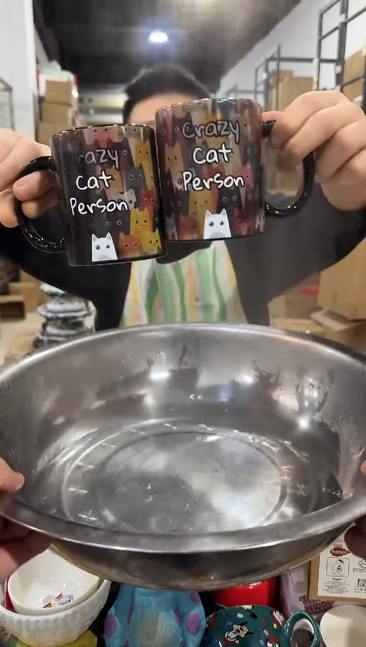 瓷片好多猫变色杯2件套