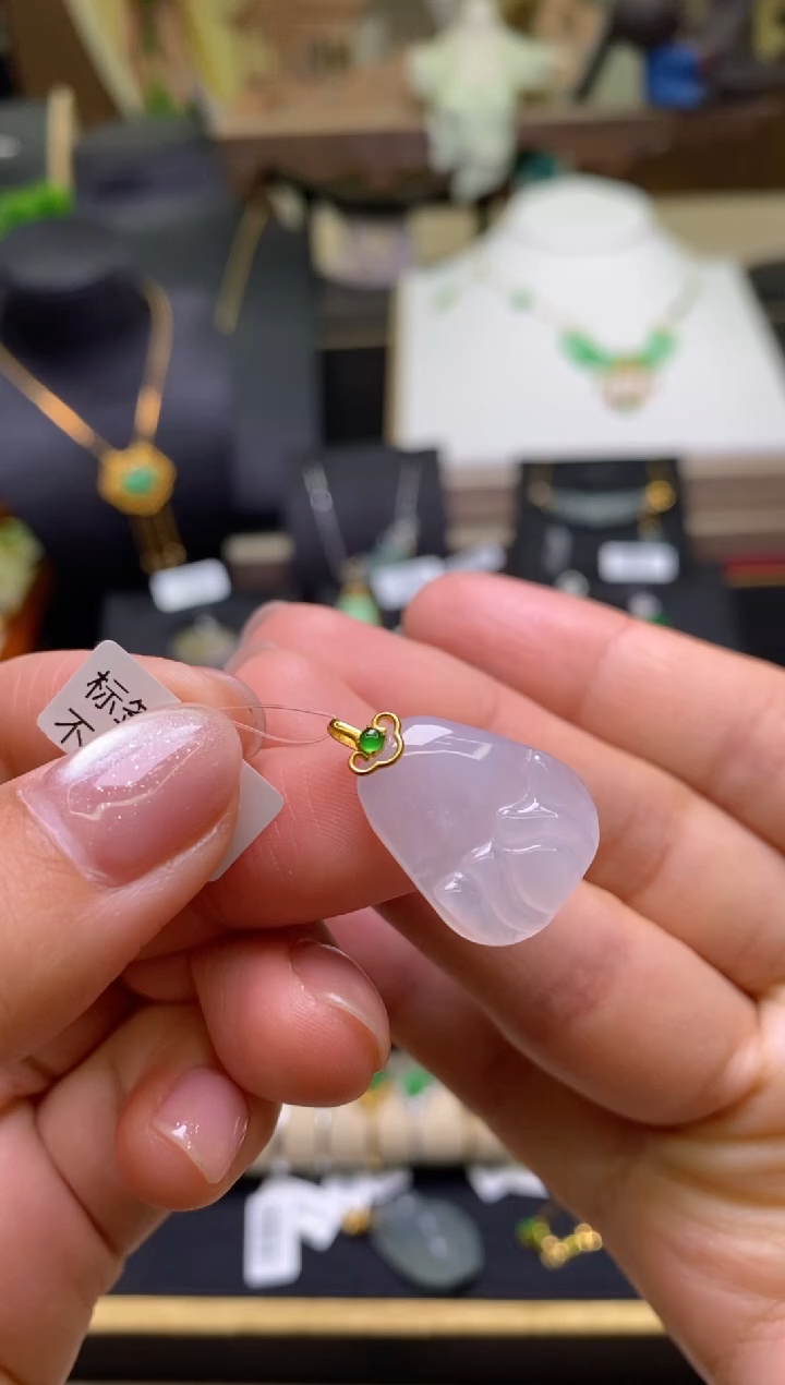 【闪购商品】翡翠颈饰18K金镶嵌净货16170