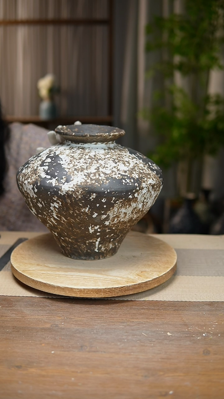 【闪购商品】陶瓷花器诧寂黑大飞碟