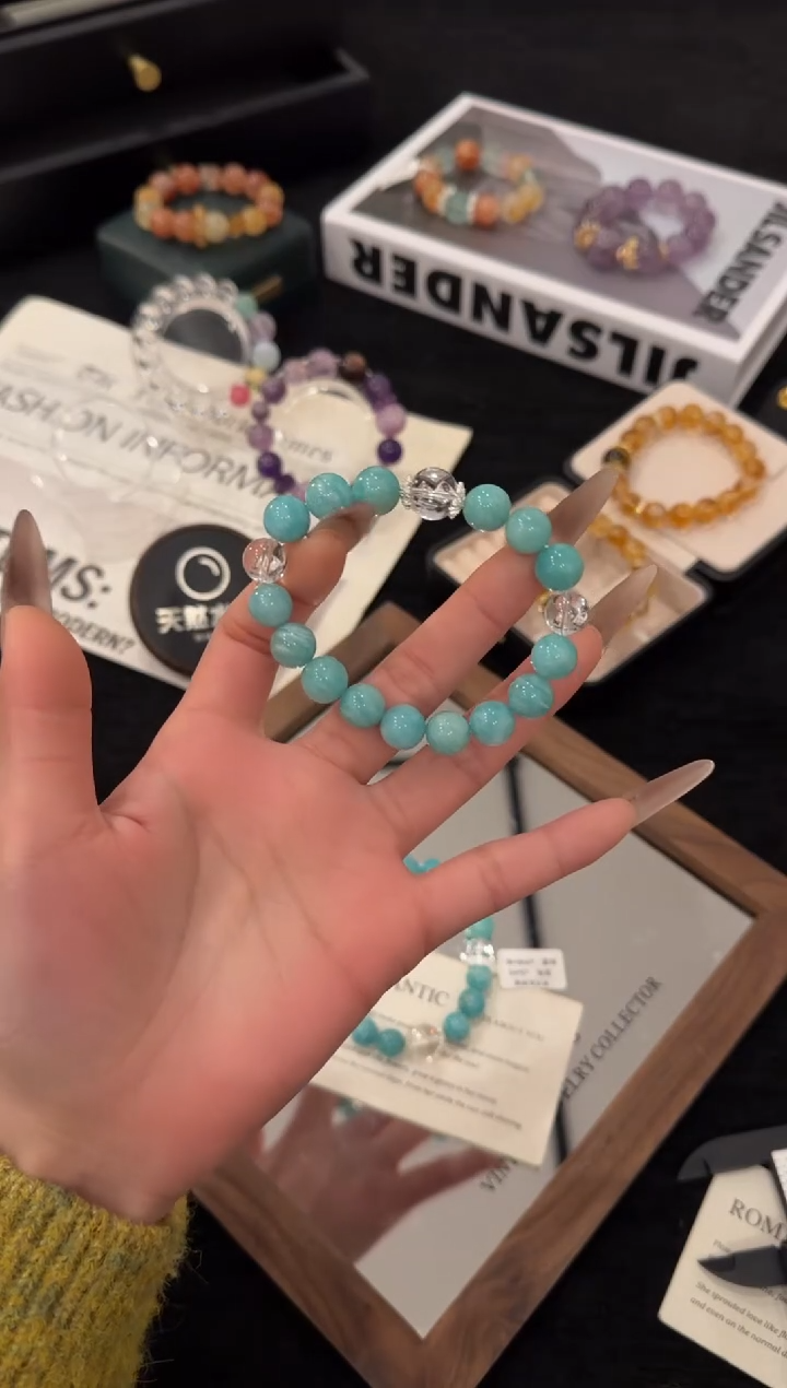 合金手链水晶天河石x3490