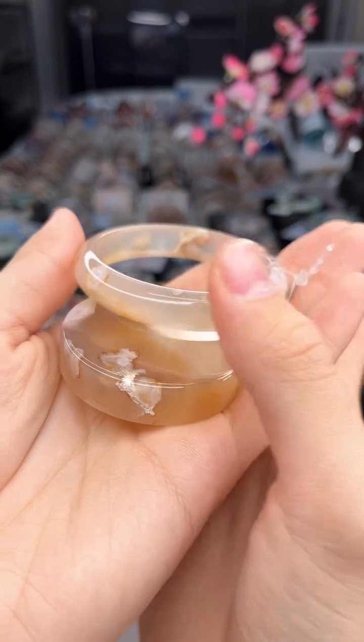 石英质玉手镯未镶嵌55圈口（赠送镯心）3438907