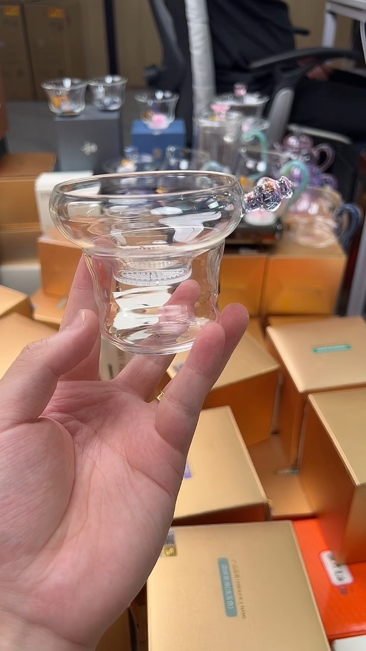 @@禾器晶彩奉珠茶漏浅紫色