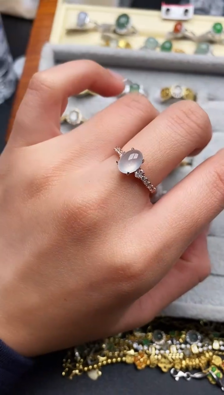 【闪购商品】翡翠戒指银S925镶嵌3333333+ 10