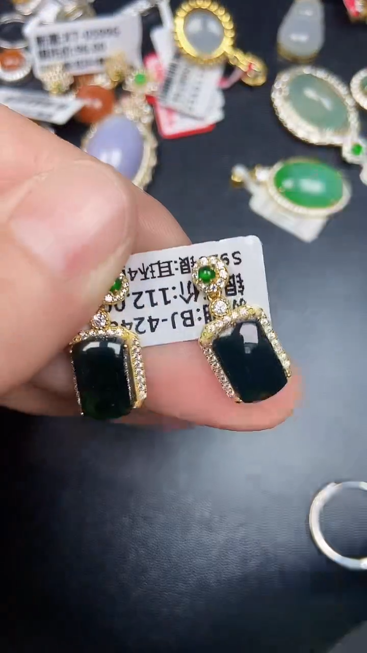 银S925镶嵌戒指翡翠7300